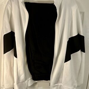 White and Black Zip-Up Jacket